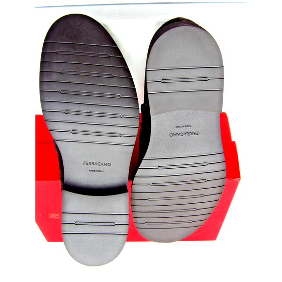 NIB FERRAGAMO FIORELLO BROWN SUEDE LEATHER GANCINI BIT LOGO LOAFERS 10 M ITALY main image 12